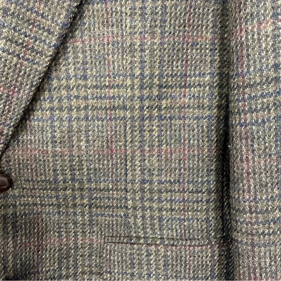 Robert Stock Classics Men’s Sport Coat Size 42 Long Brown Plaid Tweed Old Money‎ - Picture 4 of 11